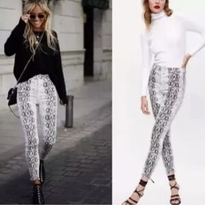 Zara Woman Premium Denim Collection Snake Print Jeggings